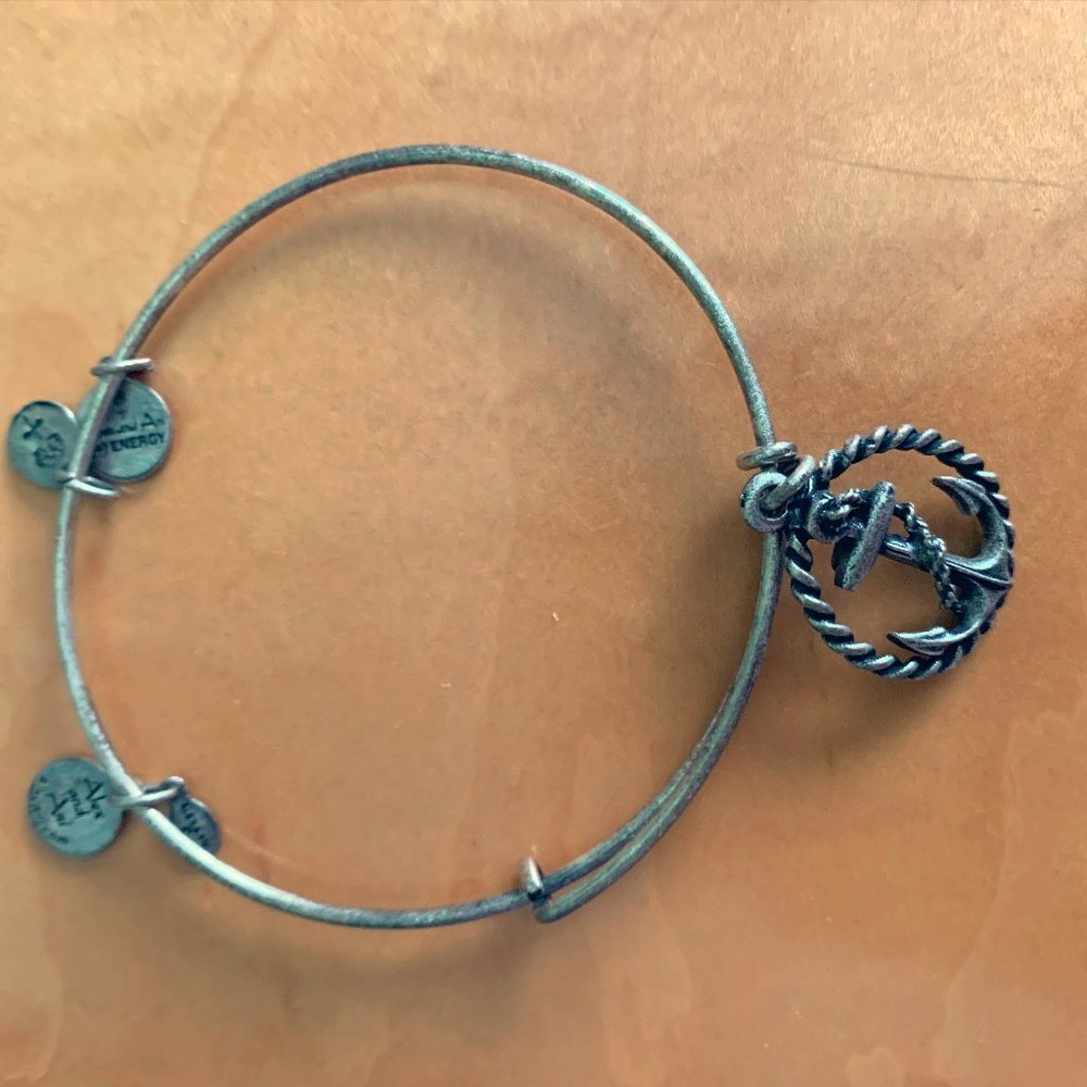 Silver Alex and Ani Anchor Charm Bracelet